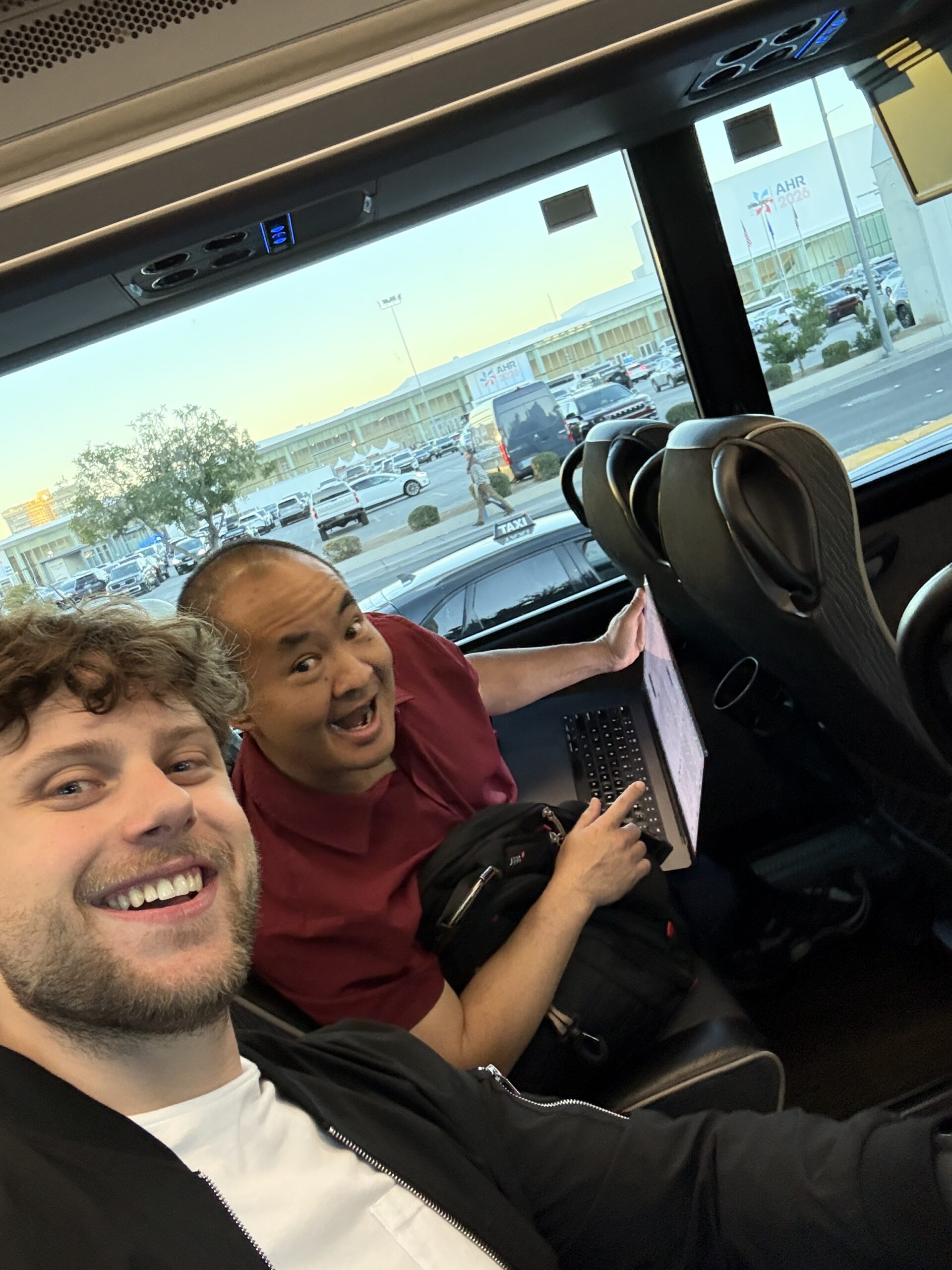 Luke Crowson and Dennis Yu at AHR 2026 HVAC conference in Las Vegas